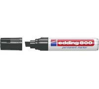 Edding 800 Marqueur Permanent - Noir - 1 Stylo - Pointe Biseautée 4-12 Mm - Pour Des Marquages Larges - Sèche Vite, Résiste À L'eau Et Aux Frottements - Pour Carton, Plastique, Bois, Métal, Verre