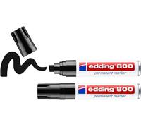 Edding 800 Marqueur Permanent - Noir - 2 Stylos - Pointe Biseautée 4-12 Mm - Pour Des Marquages Larges - Sèche Vite, Résiste À L'eau Et Aux Frottements - Pour Carton, Plastique, Bois, Métal, Verre