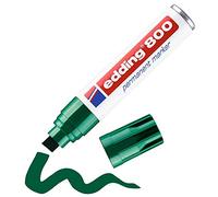 edding 800 Marqueur permanent - vert - 1 stylo - pointe biseautée 4-12 mm - pour des marquages larges - sèche vite, résiste à l'eau et aux frottements - pour carton, plastique, bois, métal, verre