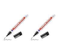 Edding 8040 Marqueur spécial tissu - noir - 1 stylo - pointe ronde de 1 mm - feutre textile lavable en machine (95 °C) pour écrire sur les vêtements - marqueur textile (Lot de 2)