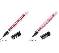 Edding 8040 Marqueur spécial tissu - noir - 1 stylo - pointe ronde de 1 mm - feutre textile lavable en machine (95 °C) pour écrire sur les vêtements - marqueur textile (Lot de 2)