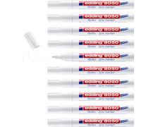 edding 8050 marqueur pour pneus - blanc - 10 stylos - pointe ogive 2-4 mm - pour le marquage des pneus et autres surfaces en caoutchouc, utilisation intérieure et extérieure, résistant à l'eau