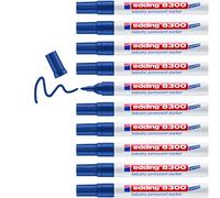 edding Marqueur permanent spécial industrie 8300 Bleu 10 stylos Pointe ronde 1,5-3 mm