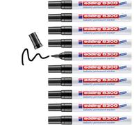 edding 8300 Marqueur permanent spécial industrie - noir - 10 stylos - pointe ronde 1,5-3 mm - pour marquer de façon permanente des surfaces légèrement huileuses et poussiéreuses