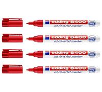 edding 8400 marqueurs CD/DVD/BD, environ 0,5 à 1 mm (rouge, 4 stylos)