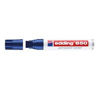 edding 850 Marqueur permanent - bleu - 1 stylo - pointe biseautée 5-15 mm - pour des marquages larges - sèche vite, résiste à l'eau et aux frottements - pour carton, plastique, bois, métal, verre