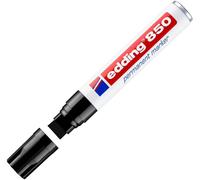 Edding 850 Marqueur Permanent - Noir - 1 Stylo - Pointe Biseautée 5-15 Mm - Pour Des Marquages Larges - Sèche Vite, Résiste À L'eau Et Aux Frottements - Pour Carton, Plastique, Bois, Métal, Verre