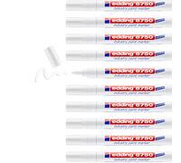 edding 8750 industry paint marker - blanc - 10 stylos - pointe ronde 2-4 mm - marqueur pour peinture pour écrire sur des surfaces poussiéreuses et légèrement huileuses, pneus, métal, verre et bois