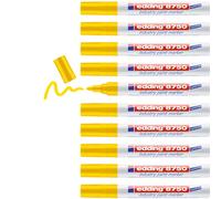 edding 8750 industry paint marker - jaune - 10 stylos - pointe ronde 2-4 mm - marqueur pour peinture pour écrire sur des surfaces poussiéreuses et légèrement huileuses, pneus, métal, verre et bois