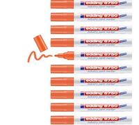 edding 8750 industry paint marker - orange - 10 stylos - pointe ronde 2-4 mm - marqueur pour peinture pour écrire sur des surfaces poussiéreuses et légèrement huileuses, pneus, métal, verre et bois