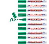 edding 8750 industry paint marker - vert - 10 stylos - pointe ronde 2-4 mm - marqueur pour peinture pour écrire sur des surfaces poussiéreuses et légèrement huileuses, pneus, métal, verre et bois