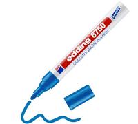 edding 8750 Marqueur peinture spécial industrie - bleu - 1 stylo - pointe ronde 2-4 mm - pour écrire sur une surface poussiéreuse, légèrement huileuse, pneu, métal, verre et du bois - permanent