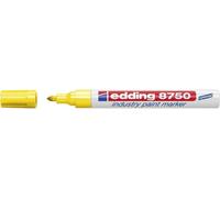 Edding 8750 Marqueur Peinture Spécial Industrie - Jaune - 1 Stylo - Pointe Ronde 2-4 Mm - Pour Écrire Sur Une Surface Poussiéreuse, Légèrement Huileuse, Pneu, Métal, Verre Et Du Bois - Permanent