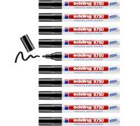edding 8750 Marqueur peinture spécial industrie - noir - 10 stylos - pointe ronde 2-4 mm - pour écrire sur une surface poussiéreuse, légèrement huileuse, pneu, métal, verre et du bois - permanent