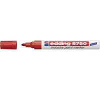 Edding 8750 Marqueur Peinture Spécial Industrie - Rouge - 1 Stylo - Pointe Ronde 2-4 Mm - Pour Écrire Sur Une Surface Poussiéreuse, Légèrement Huileuse, Pneu, Métal, Verre Et Du Bois - Permanent
