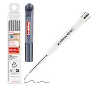 edding 8880 crayon à trous - set de mines rechargeables - graphite - plume extra-longue de 42 mm - pour réaliser des marquages précis sur le bois, le plastique, le carton et le métal