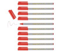 edding 89 Feutre fin - Rouge - 10 stylos - Pointe ronde extra-fine,3 mm - Feutre fin pour une écriture fine et précise, pour souligner, dessiner - pour le bureau, l'école et la maison