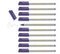 edding 89 Feutre fin - Violet - 10 stylos - Pointe ronde extra-fine,3 mm - Feutre fin pour une écriture fine et précise, pour souligner, dessiner - pour le bureau, l'école et la maison