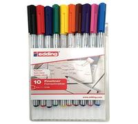 Edding 89 Stylo stylo à pointe fine Dessin Art Couleurs assorties Pochette de 10