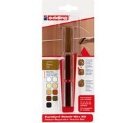 edding 8901 Kit de cire de réparation pour meubles - noyer - pour combler et réparer les éraflures et les trous sur les meubles et autres surfaces en bois