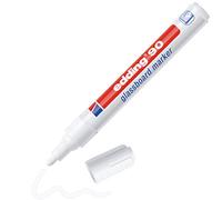edding 90 Marqueur pour tableaux en verre - blanc - 1 stylo - pointe ronde 2-3 mm - marqueurs effaçables pour vitres - pour marquer des surfaces en verre (vitres, tableaux, etc.) - effaçables à sec