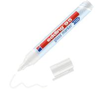 edding 95 marqueur pour verre - blanc - 1 stylo - pointe ronde 1,5-3 mm - marquer des surfaces (vitres, tableaux,tableau blancs) - effaçables à sec