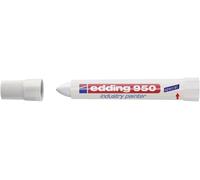 Edding 950 Marqueur Spécial Industrie - Blanc - 1 Stylo - Pointe Ronde 10 Mm - Marqueur Pour Écrire Sur Métal, Roches, Bois - Surfaces Rugueuses Ou Humides - Permanent, Étanche