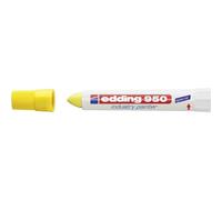 edding 950 Marqueur spécial industrie - jaune - 1 stylo - pointe ronde 10 mm - marqueur pour écrire sur métal, roches, bois - surfaces rugueuses ou humides - permanent, étanche