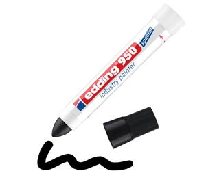 edding 950 Marqueur spécial industrie - noir - 1 stylo - pointe ronde 10 mm - marqueur pour écrire sur métal, roches, bois - surfaces rugueuses ou humides - permanent, étanche