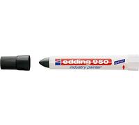 edding 950 Marqueur spécial industrie - noir - 10 stylos - pointe ronde 10 mm - marqueur pour écrire sur métal, roches, bois - surfaces rugueuses ou humides - permanent, étanche