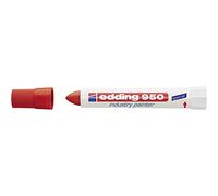 edding 950 Marqueur spécial industrie - rouge - 1 stylo - pointe ronde 10 mm - marqueur pour écrire sur métal, roches, bois - surfaces rugueuses ou humides - permanent, étanche