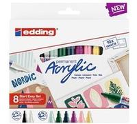 Edding Acrylic Noir, Bleu, Marron, Vert, Bleu clair, Rose, Violet, Blanc, Jaune 8 pièce(s) G