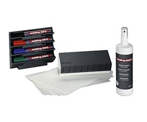 edding BMA 15 S whiteboard marker accessory set - solution complète, set d'accessoires pour le travail sur tableau blanc, flipchart - idéal pour le bureau, la maison, l'école