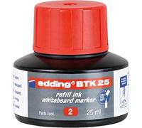 edding Recharge d'encre BTK 25 — Rouge 25 ml, système de capillarité pour tableaux blancs