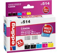 edding Cartouche d'encre 18-514-01 comme PGI-570XL/CLI-571X sw/c/m/y 5pc