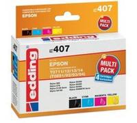 Edding Cartouches D'Encre Remplaçant Les Modèles Epson T0711 / 712 / 713 / 714, 3 Couleurs 3 couleurs G