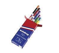 edding e- 751 Marqueur peinture pour les matériaux foncés ou transparents 1 à 2 mm Noir/Rouge/Bleu/Vert/Jaune/Orange/Marron/Violet/Rose/Bleu ciel