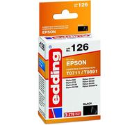 edding EDD-126 Cartouche d'impression noire compatible avec EPSON T0711/T0891