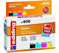 Edding EDD-406 compatible pour Multipack Epson T0611/12/13/14 cartouches d'encre