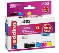 edding EDD-502 - Pack de 5 - XL - noir, jaune, cyan, magenta - compatible - cartouche d'encre - pour Canon PIXMA iP8750, iX6850, MG5550, MG5650, MG6450, MG6650, MG7150, MG7550, MX725, MX925 G