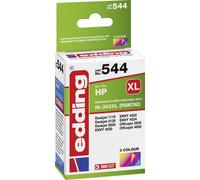 Edding Cartouche d'encre Edd-544 Remplace HP 302XL (F6U67AE) 3 Couleurs 16 ML