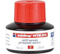 Edding Encre de recharge MTK 25 - rouge - 25 ml - avec système capillaire, idéale pour une recharge propre et simple de presque tous les marqueurs permanents