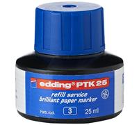 Edding Encre de recharge PTK 25 - bleue - 25 ml - avec système capillaire, idéale pour recharger proprement et simplement presque tous les marqueurs papier Brilliant.
