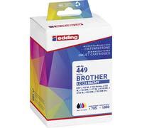 Edding Encre remplace Brother LC-123BKCMY compatible pack bundle noir, cyan, magenta, jaune EDD-449 18-449-01