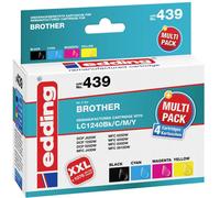 Edding Encre remplace Brother LC-1240BK, LC-1240C, LC-1240M, LC-1240Y compatible pack bundle couleur EDD-439 18-439