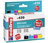 Edding Encre remplace Brother LC-1240BK, LC-1240C, LC-1240M, LC-1240Y compatible pack bundle couleur EDD-439 18-439