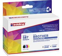 Edding Encre remplace Brother LC-3219XLBKCMY compatible pack bundle noir, cyan, magenta, jaune EDD-587 18-587-01