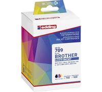 Edding Encre remplace Brother LC-970BKCMY Compatible Pack Bundle Noir, Cyan, Magenta, Jaune EDD-709 18-709