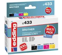 Edding Encre remplace Brother LC-980BK, LC-980C, LC-980M, LC-980Y compatible pack bundle couleur EDD-433 18-433