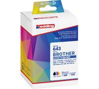 Edding Encre remplace Brother LC3213BKCMY compatible pack bundle noir, cyan, magenta, jaune EDD-643 18-643